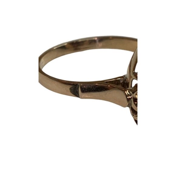 14k Yellow Gold Lab Created Round Amethyst Solitaire Ring Size 7.5 - Picture 7 of 10